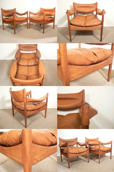 A 'Modus' series leather easy chair by Kristian Vedel and manufactured by Soren Willadsen. One available.