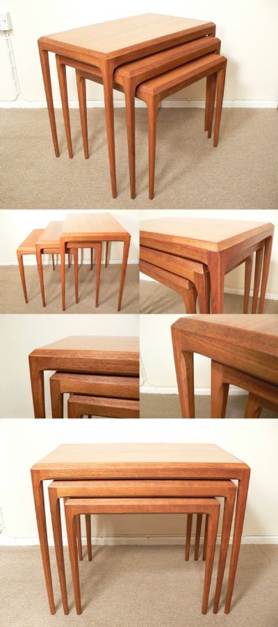 A teak nest of tables c1970. Manufactured by CFC, Denmark and designed by  Johannes Andersen.