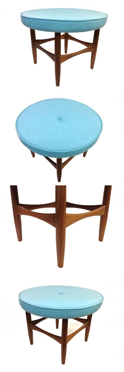 A teak framed stool c1960s manufactured by G-Plan and designed by IB Kofod Larsen.