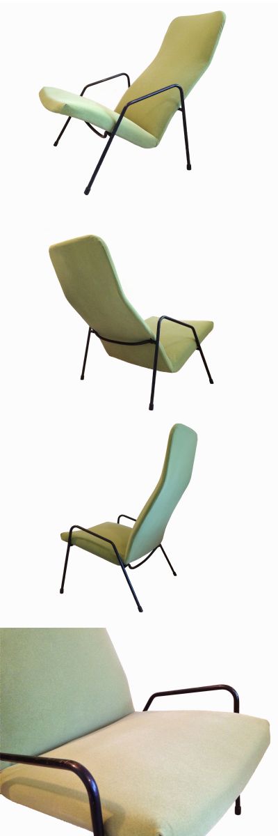 An extremely rare 'Contourette' lounge chair, by Alf Svensson for Ljungs Industrier, Malmo, Sweden, early 1950s. Two position fixings.