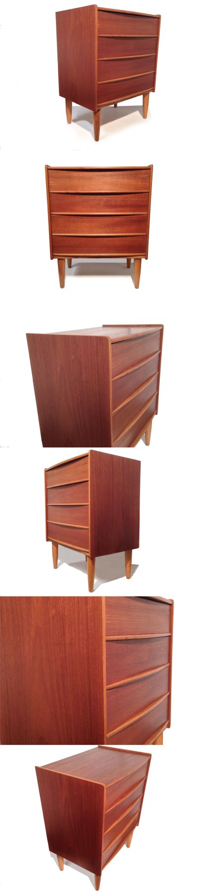 A small teak chest of drawers, c1960s. Manufactured by Skeie and Co