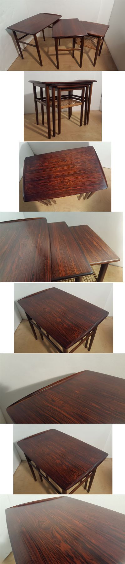 A rosewood nest of tables, Danish c1960s.