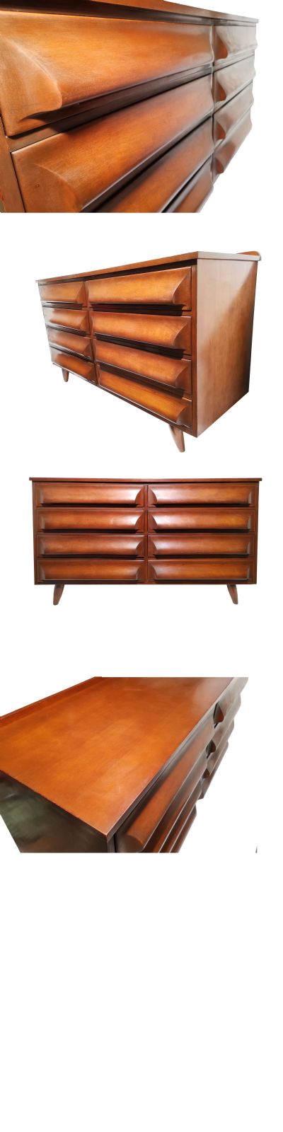 A stained Maple chest of drawers by Franklin Shockey, America c1960s