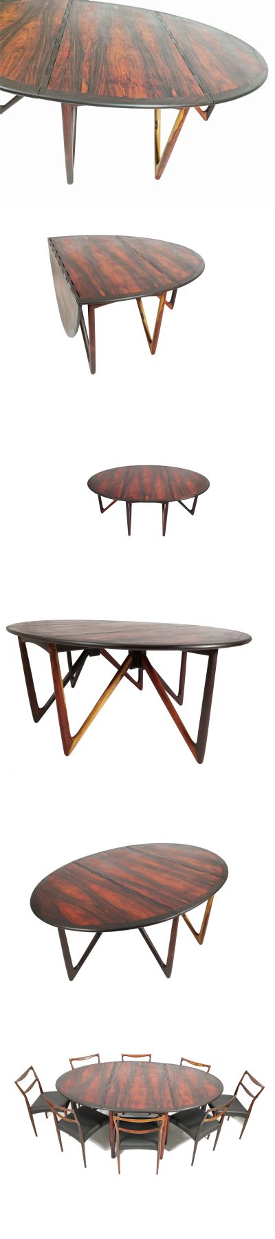Mid-Century Rosewood Drop Leaf Dining Table by Kurt Østervig for Jason Møbler