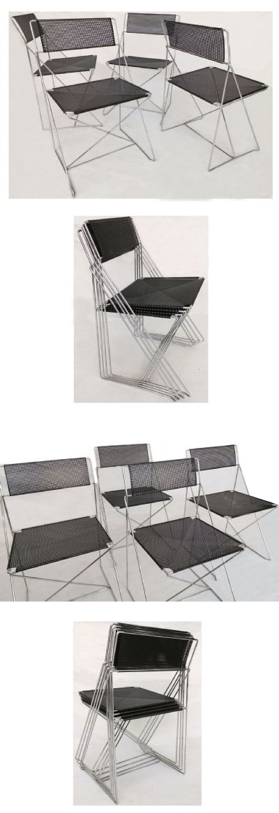 A set of four X line chairs by Niels Jorgen Haugesen for Hybodan of Denmark