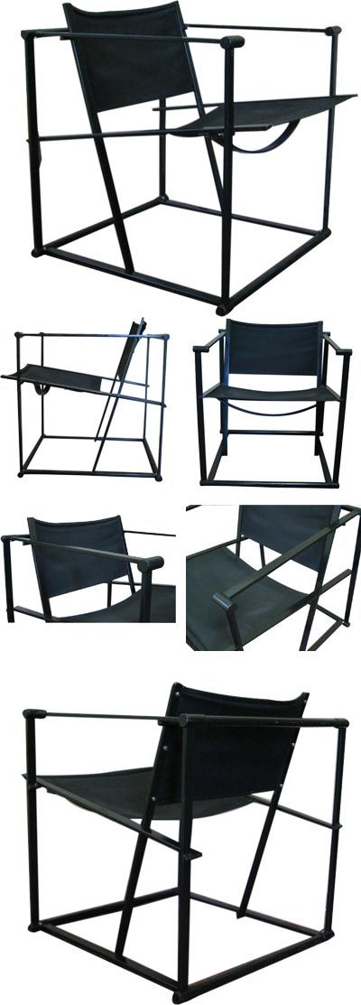 A Radboud Van Beekum Cube chair for Pastoe. Of highly distinctive angular, Mondrian form. 